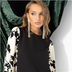 Платье комбинированное с шёлком, Знаменитость (стильная)