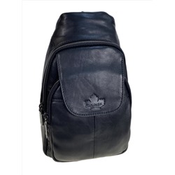 Сумка мужская через плечо из натуральной кожи, цвет черный