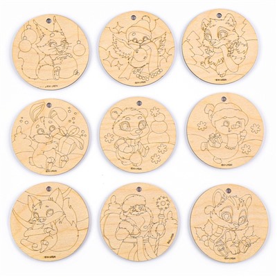 Заготовки для творчества на новый год «Шары», с карандашами