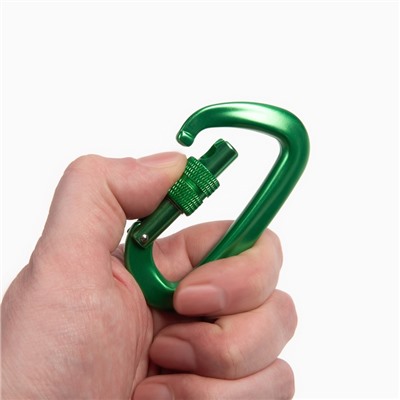 Карабин с муфтой «Мастер К», 8×4.5 см, 26 KN, зелёный