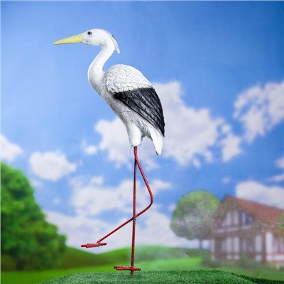 Садовая фигура из полистоуна «Цапля», 13×12×41 см