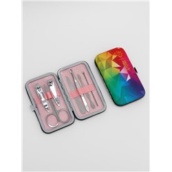 Набор маникюрный «Радуга», 7 предметов, в футляре, разноцветный