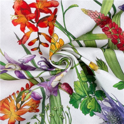 Скатерть «Этель. Луговые цветы» d=150 см, 100% хлопок, саржа 190 г/м²