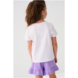 Комплект трикотажный для девочек: фуфайка (футболка), шорты PLAYTODAY, 1240035