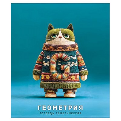 Тетрадь  48л "Котики  в свитерах" по геометрии С0204-02 КТС-ПРО