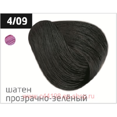 OLLIN PERFORMANCE  4/09 шатен прозрачно-зеленый 60мл Перманентная крем-краска для волос