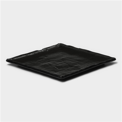 Блюдо для подачи Magistro Pietra lunare, 21×21 см, фарфор,чёрное