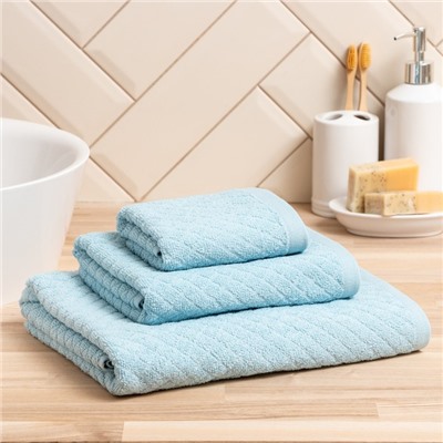 Полотенце махровое Love Life «Минимализм» 30×50 см, аквамарин, 100% хл, 500 г/м²