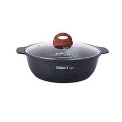 Кастрюля-жаровня 4л со стекл. крышкой, АП линия ''Granit ultra'' (blue)