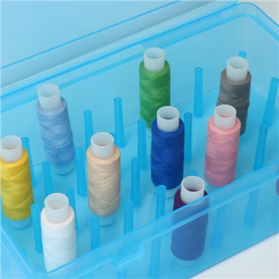 Органайзер для ниток, 42 ячейки, 23.5×13.5×6.5 см, МИКС