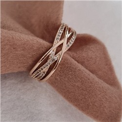 Кольцо коллекция "Xuping" покрытие позолота, вставка: фианиты, 1046, арт.215.096-20