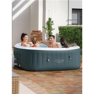 Спа – бассейн Ibiza AirJet, 180×180×66 см, фильтр-насос, тент, дозатор для химии, аэромассаж, квадратный, 6002U Bestway