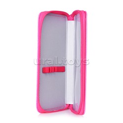 Пенал- односекционный с блестками 190/100/26 "Малиновый"