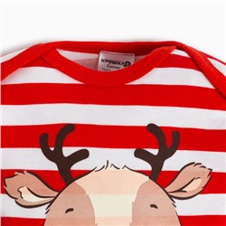 Комбинезон детский «Крошка Я. Оленёнок», рост 62-68 см, красный, белый