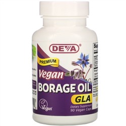 Deva, Premium Vegan Borage Oil, GLA, 90 Vegan Caps