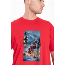 Футболка с новогодним принтом М125140Пк