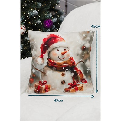 Наволочка декоративная новогодняя 2 шт 3D эффект велюр НАТАЛИ, 1221260