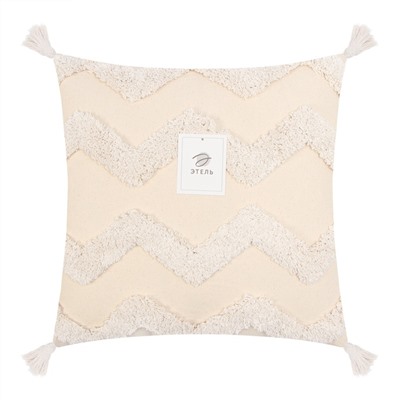 Наволочка декоративная с кисточками «Этель. Бохо», 45×45 см, 100% хлопок, молочная