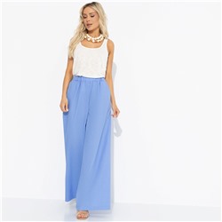 Брюки свободного силуэта, Легкость льна (голубые)