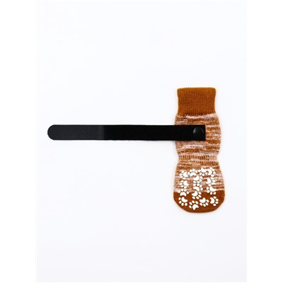 Носки нескользящие «Лапки», S (5.5×14 см), набор 4 шт., бежевые