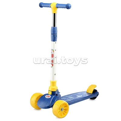 Самокат 3-х кол., колёса световые PU, желтый