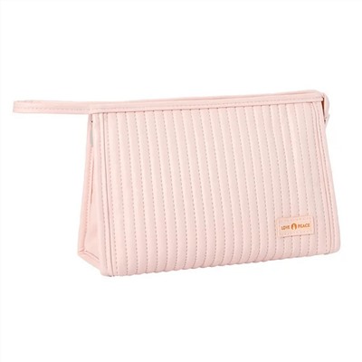 Kristaller Косметичка женская Love peace rectangular стёганая, пастельно-розовый