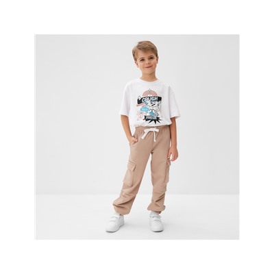 Брюки детские MINAKU, бежевые, рост 122 см