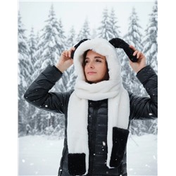 Шапка-шарф с ушками и шарфик