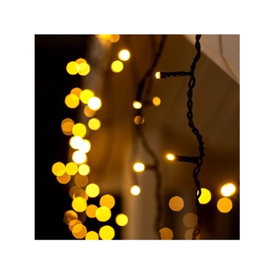 Гирлянда «Бахрома» 4 × 0.6 м, IP44, тёмная нить, 180 LED, свечение тёплое белое, 8 режимов, 220 В