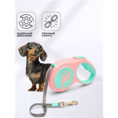 Рулетка - поводок для животных, лента 5 м