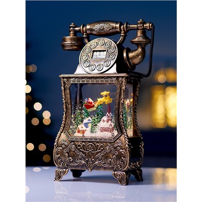 Фигура светодиодная «Телефон» 34×16×9 см, от батареек 3хААА, музыка, USB, свечение тёплое белое