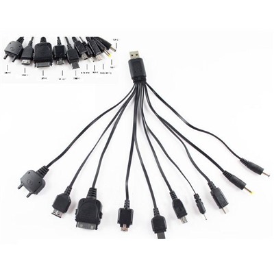 Универсальный кабель для зарядки от usb под известные бренды телефонов. 10 разъемов 903917