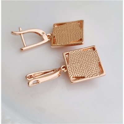 Серьги висячие янтарные, покрытие позолота, коллекция "Дубайское Золото", арт. 314.455