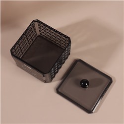 Органайзер для хранения «Black Secret», с крышкой, 9.5×9.5×7 см, чёрный