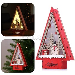 Новогоднее украшение "Домик со светом. Снеговик" в пакете