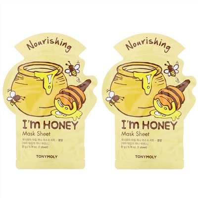 Tony Moly, I'm Honey (мед), маска и крем для рук, набор из 4 предметов