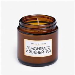 Свеча в банке ароматическая "Лемонграсс и зеленый чай", 6,2х6,2х6,5 см, 9 часов