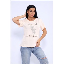 Футболка 80036 (Персик/серебро)