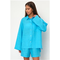 Рубашка короткая  S021_Cerulean Blue/Голубой