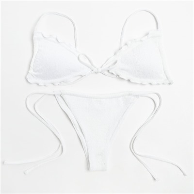 Купальник раздельный с завязками женский MINAKU, размер 42, белый