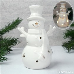 Фигурка Снеговик с подсветкой 14 см новогодний / YZ23673 /уп 48/LED