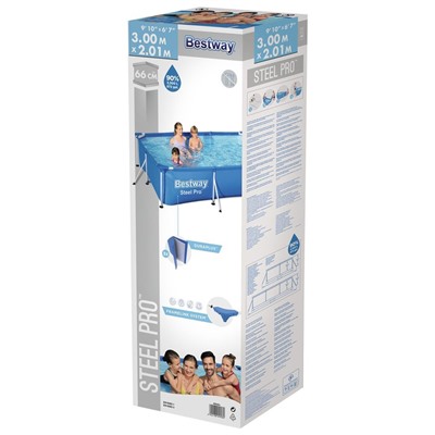 Бассейн каркасный Bestway Steel Pro, 300×201×66 см, 56404