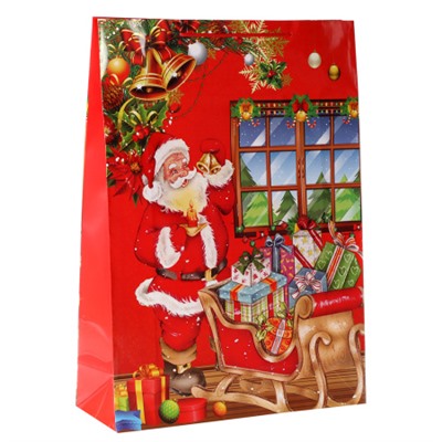 Пакет подарочный Новый год 55x40x13см / 447XL /уп 12/240/микс/128г/м2