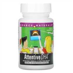 Source Naturals, Attentive DHA, 100 mg, 60 Vegetarian Softgels