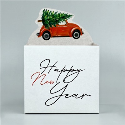 Коробка новогодняя для мини-букетов Happy New Year, 12×17×10 см, Новый год