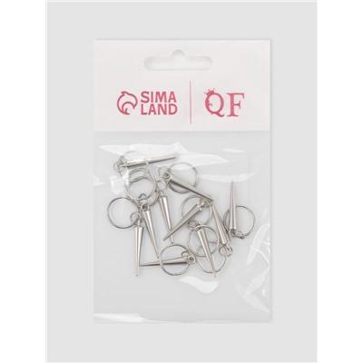 Пирсинг для волос «Клин», 4.1×1.3 см, 10 шт., серебристый