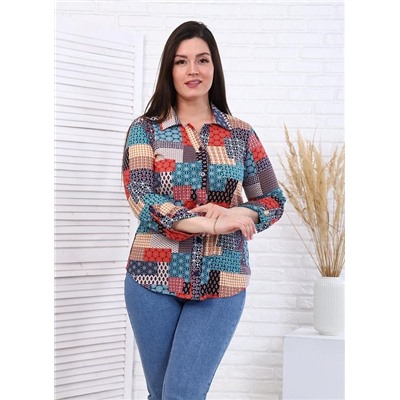 Рубашка "Пэчворк" (Бирюза)