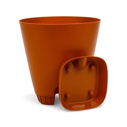 Горшок для цветов «Гранд», 4 л, d=19 см, h=20 см, пластиковый, с прикорневым поливом, коричневый