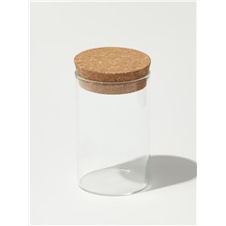 Органайзер д/хранения стекло с крышк Пробка d6,5*10*6,5см прозр пуз пленка накл QF