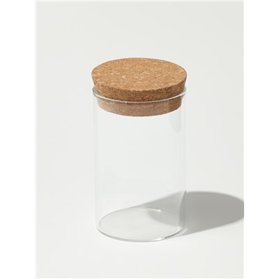 Органайзер д/хранения стекло с крышк Пробка d6,5*10*6,5см прозр пуз пленка накл QF
